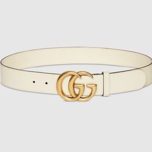 LIKE NEW Gucci Marmont Belt Antique Gold Double G Buckle